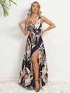 Ariyah Slit Tied Printed Surplice Dress