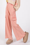 Brynn Knit Terry Mineral Wash Wide Leg Pants