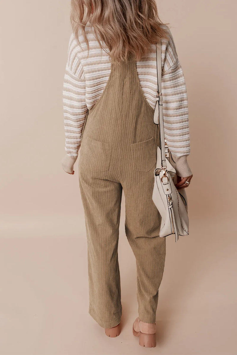 Collins Square Neck Wide Strap Overalls