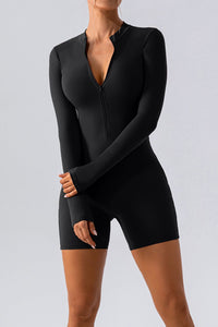 Ada Half Zip Long Sleeve Active Romper