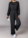 Wren Tied Round Neck Wide Leg Jumpsuit