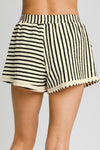 Faith Elastic Waist Striped Shorts with Pockets