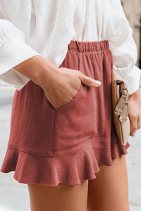 Scout Full Size Ruffled Elastic Waist Shorts