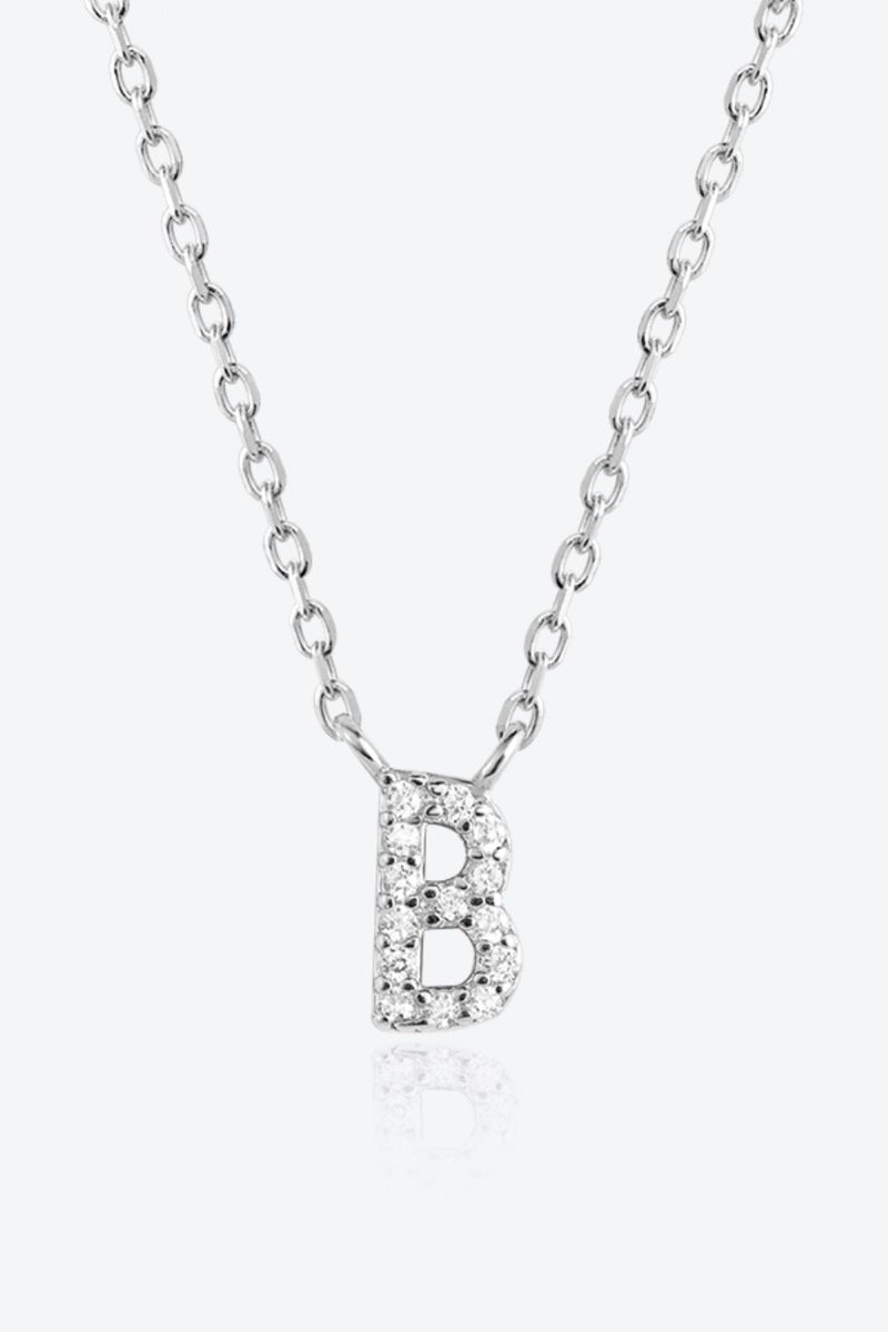 Angelina A To F Zircon 925 Sterling Silver Necklace