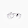 Khaleesi 925 Sterling Silver Inlaid Zircon Heart Open Ring