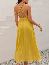 Hadassah Swiss Dot Backless Sleeveless Maxi Dress