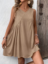 Jordyn Ruched V-Neck Sleeveless Mini Dress