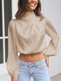 Emelia Turtleneck Balloon Sleeve Blouse