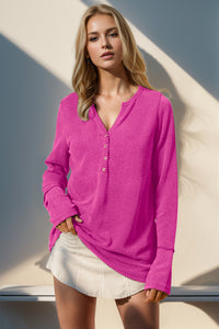 Raegan Notched Thumbhole Long Sleeve T-Shirt