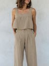 Harlee Square Neck Wide Strap Top and Pants Set