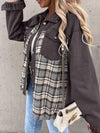 Alaina Plaid Button Up Dropped Shoulder Jacket