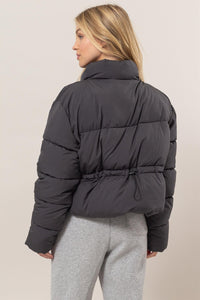 Sariyah Quilted Back Drawstring Puffer Jacket