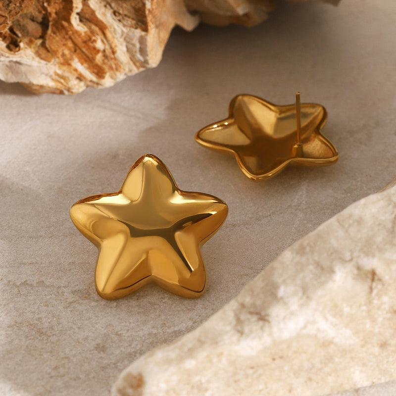 Ramona Stainless Steel Star Stud Earrings