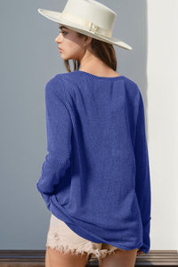 Raegan Notched Thumbhole Long Sleeve T-Shirt