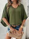 Marlowe V-Neck Batwing Sleeve Knit Top