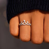 Amina Crown Shape Inlaid Zircon 925 Sterling Silver Ring