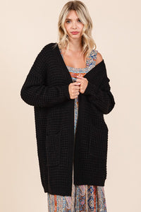 Lydia Open Front Long Sleeve Longline Cardigan