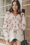 Bella Leopard V Neck Button Down Cardigan
