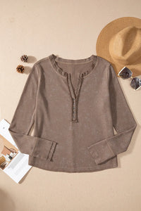 Lorelei Notched Long Sleeve Top