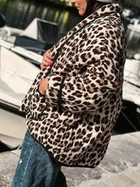 Maddie Leopard Open Front Long Sleeve Outerwear