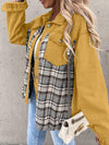 Alaina Plaid Button Up Dropped Shoulder Jacket