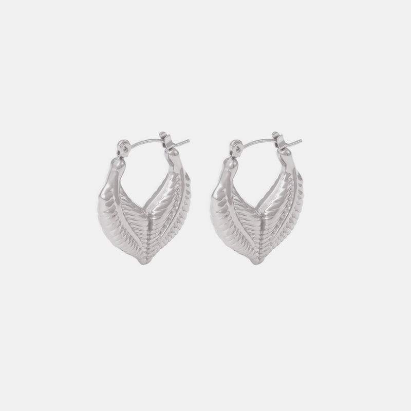 Azariah Titanium Steel Leaf Shape Earrings