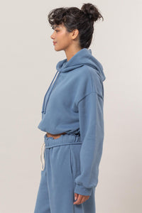 Clementine Bubble Hem Cropped Hoodie