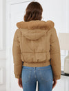 Kiana Pocketed Long Sleeve Cropped Hooded Winter Jacket