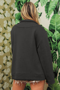 Erin Single-Breasted Washed Fleece Jacket