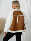 Love Pocketed Sherpa Zip Up Long Sleeve Jacket