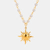 Kayla 18K Gold-Plated Pearl Sun Necklace