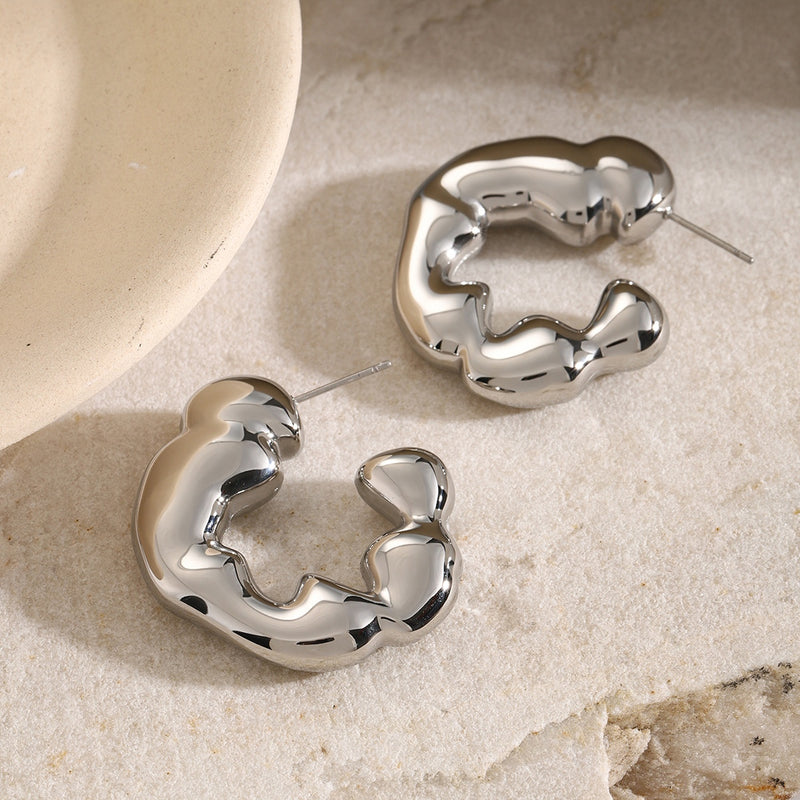 Marlowe Stainless Steel C-Hoop Earrings