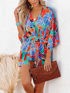 Monroe Tied Printed Kimono Sleeve Romper