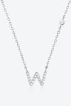 Angelina V To Z Zircon 925 Sterling Silver Necklace