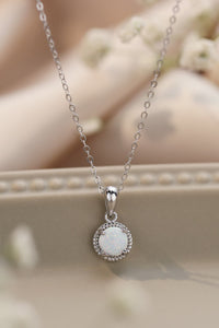 Alexis Opal Round Pendant Chain Necklace