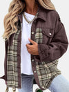 Alaina Plaid Button Up Dropped Shoulder Jacket