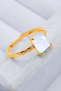 Makayla Square Moonstone Ring