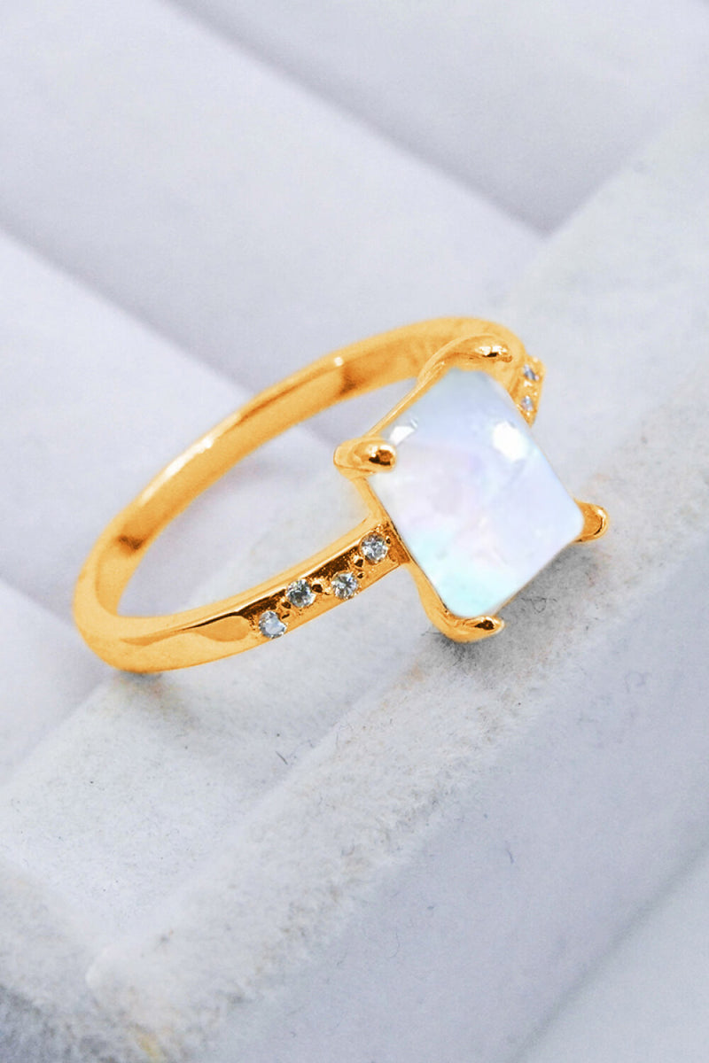 Makayla Square Moonstone Ring