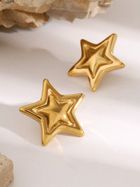 Alondra Stainless Steel Star Stud Earrings