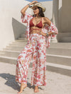 Jaylah Printed Open Front Half Sleeve Top and Pants Set