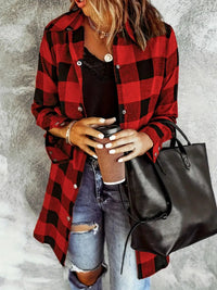 Waverly Plaid Collared Neck Snap Down Long Sleeve Jacket