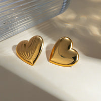 Skyla Stainless Steel Heart Stud Earrings