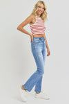 Avayah Distressed High-Rise Ankle Straight Jeans