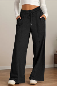 Scarlet Drawstring Elastic Waist Wide Leg Pants