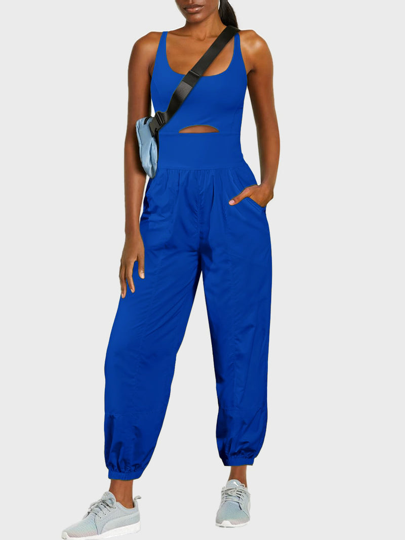 Amari Cutout Scoop Neck Wide Strap Jumpsuit