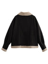 Raina Fuzzy Collared Neck Long Sleeve Jacket