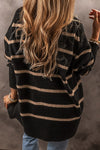 Octavia Striped Button Up Dropped Shoulder Cardigan