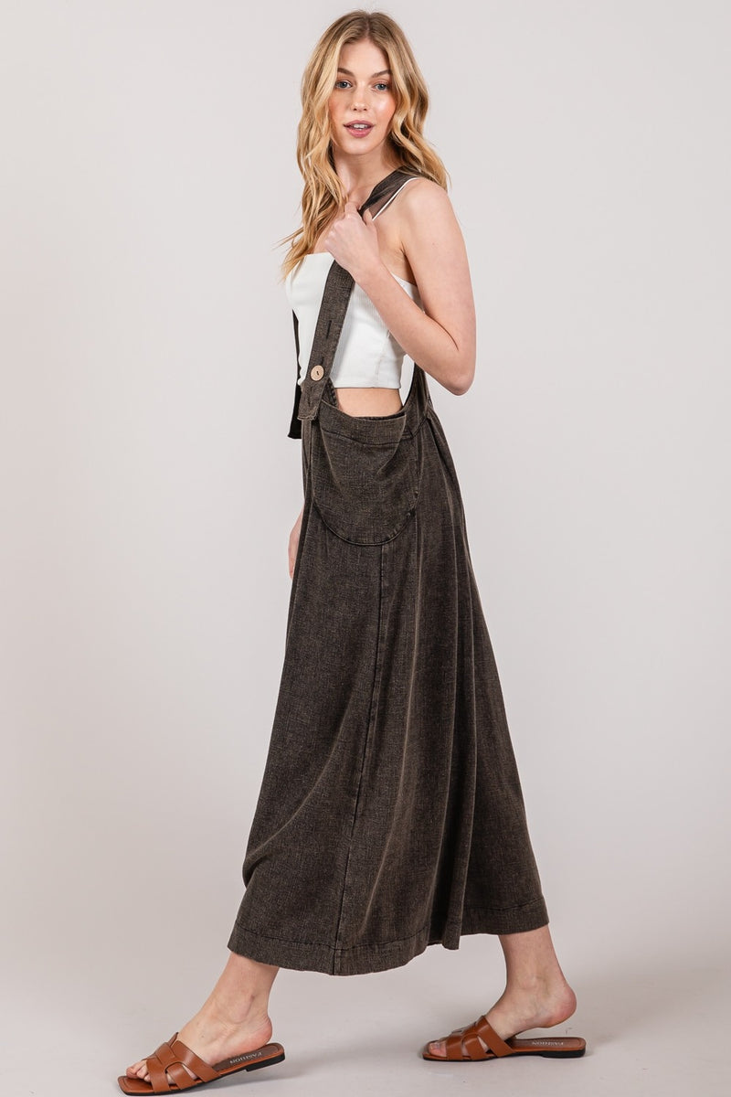 Linda Full Size Wide Strap Wide Leg Overalls