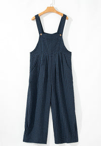 Avalynn Plaid Wide Strap Wide Leg Overalls