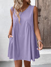 Jordyn Ruched V-Neck Sleeveless Mini Dress